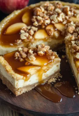 Apfel-Cheesecake mit Walnuss-Streuseln und Karamellsauce 26 Apfel-Cheesecake mit Walnuss-Streuseln und Karamellsauce
