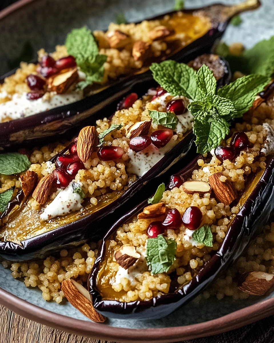 Auberginen mit Dattel-Mandel-Couscous und Minze 20 Auberginen