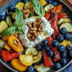 Burrata-Salat mit Ofengem&uuml;se und Blaubeeren