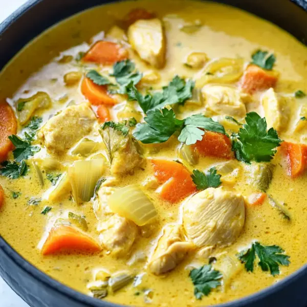 Currysuppe mit Hähnchen