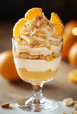 Eierlikör-Mousse mit Spekulatius-Creme und Mandarinen