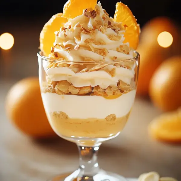 Eierlikör-Mousse mit Spekulatius-Creme und Mandarinen