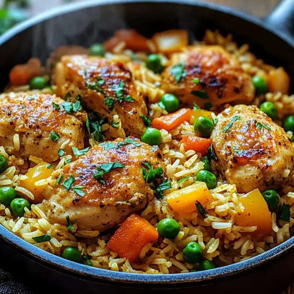 Ein Topf Hähnchen und Reis