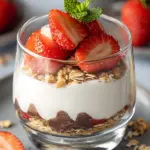 Erdbeer-Dessert im Glas mit Joghurt