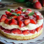Erdbeerkuchen mit Schmand-Vanillecreme Rezept