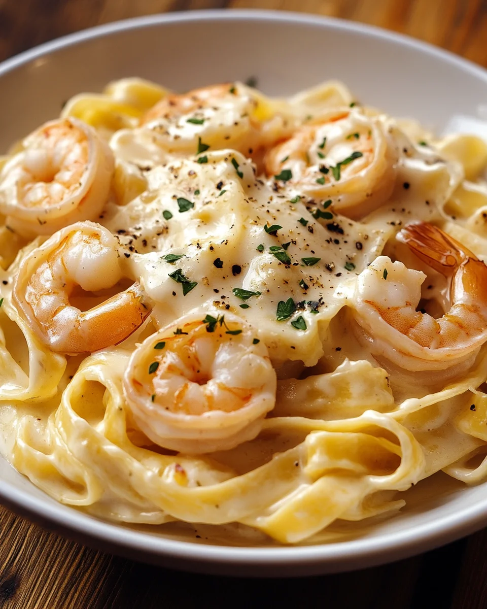 Fettuccine Alfredo mit Garnelen 17 Fettuccine