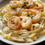 Fettuccine Alfredo mit Garnelen