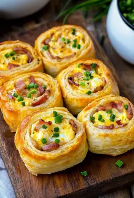 Frühstücksrollen mit Rührei, Käse und Speck 24 Frühstücksrollen mit Rührei, Käse und Speck