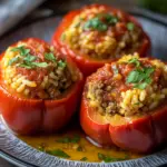 Gef&uuml;llte Paprika mit Hackfleisch und Reis