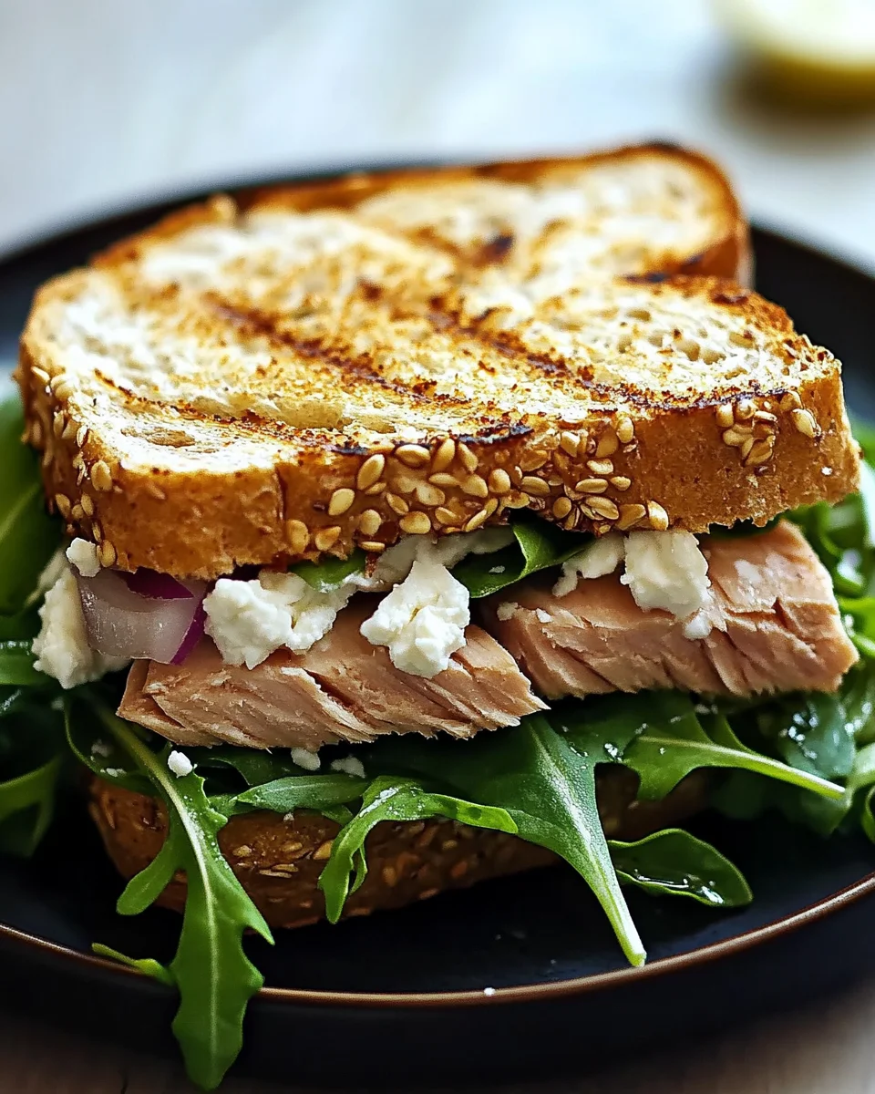 Gegrilltes Thunfisch-Sandwich mit Feta 18 Gegrilltes