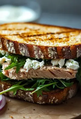 Gegrilltes Thunfisch-Sandwich mit Feta