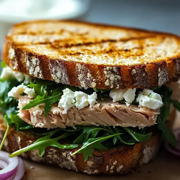 Gegrilltes Thunfisch-Sandwich mit Feta