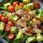 Gesunder Avocado H&auml;hnchen Salat