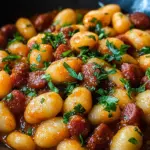 Gnocchi mit Chorizo und cremiger Harissa-Sauce