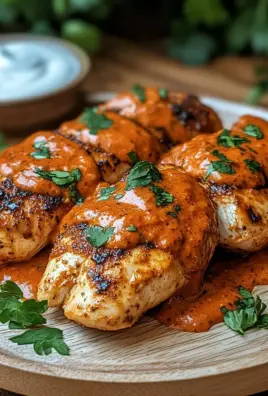 Hähnchenfilets mit einer Ajvar-Schmandsauce 27 Hähnchenfilets mit einer Ajvar-Schmandsauce