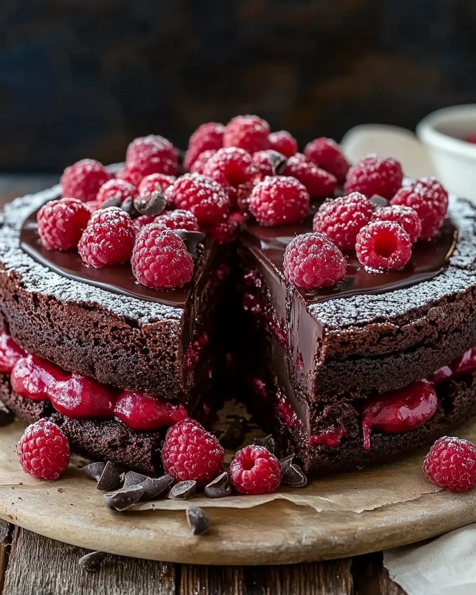 Himbeer Schoko Brownie Torte 25 Himbeer