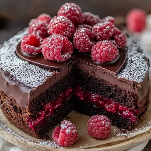 Himbeer Schoko Brownie Torte