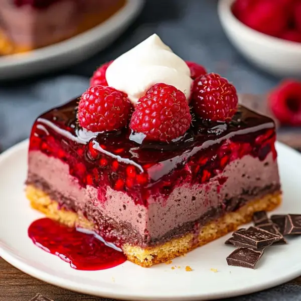 Himbeerkuchen mit Schokopudding