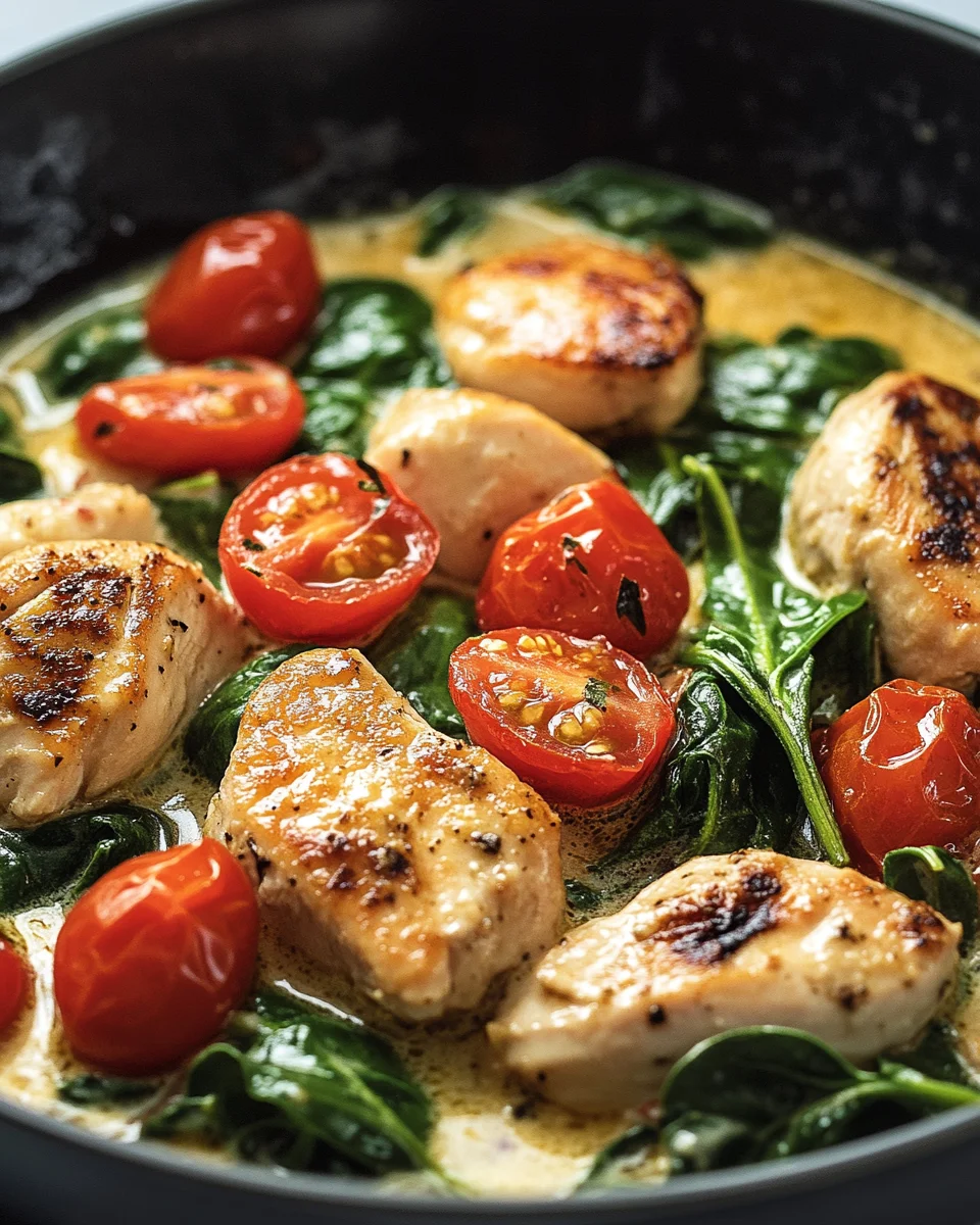 Keto Hähnchen-Spinat-Tomaten-Pfanne 18 Keto