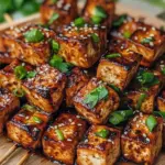 Knoblauch-Soja-Glasierte Tofu-Spie&szlig;e