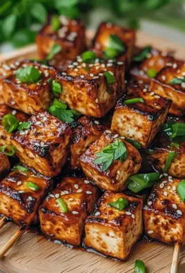 Knoblauch-Soja-Glasierte Tofu-Spieße