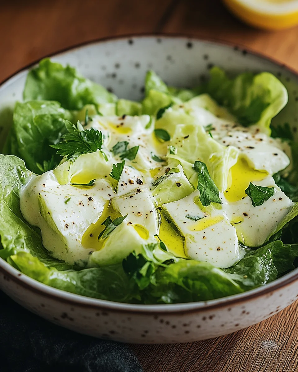 Kopfsalat mit Omas Sahne-Zitronen-Dressing 20 Kopfsalat