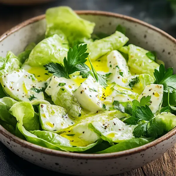 Kopfsalat mit Omas Sahne-Zitronen-Dressing