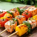 Lachs-Spie&szlig;e mit Gem&uuml;se