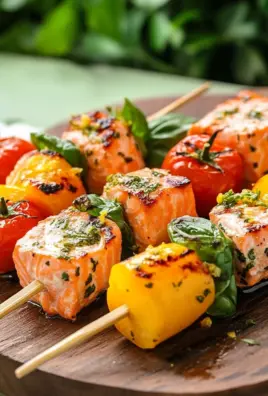 Lachs-Spieße mit Gemüse 34 Lachs-Spieße mit Gemüse