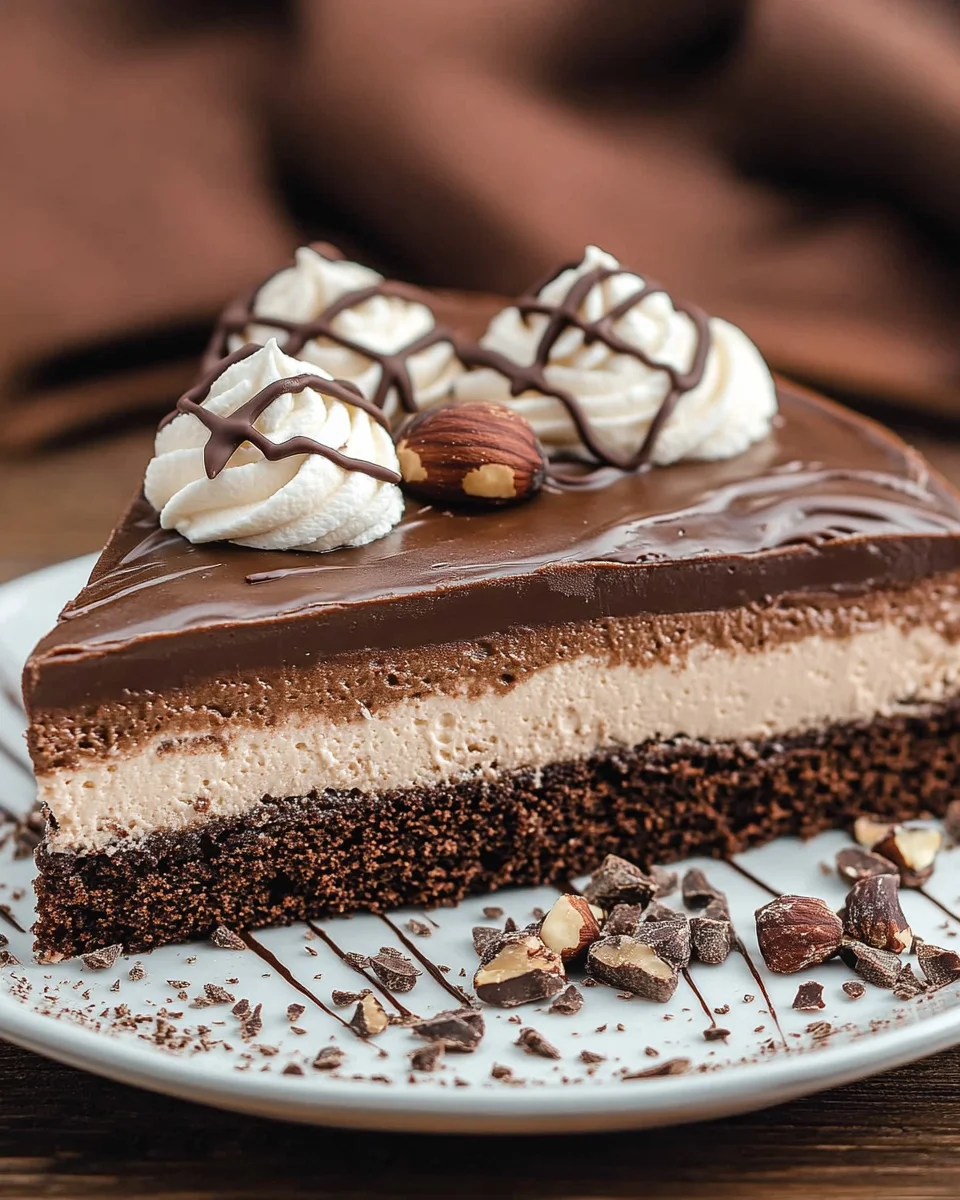 Nuss-Nougat-Torte mit Schokoboden