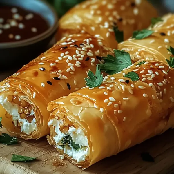 Ofen-gebackene Feta-Rollen mit Chili-Honig