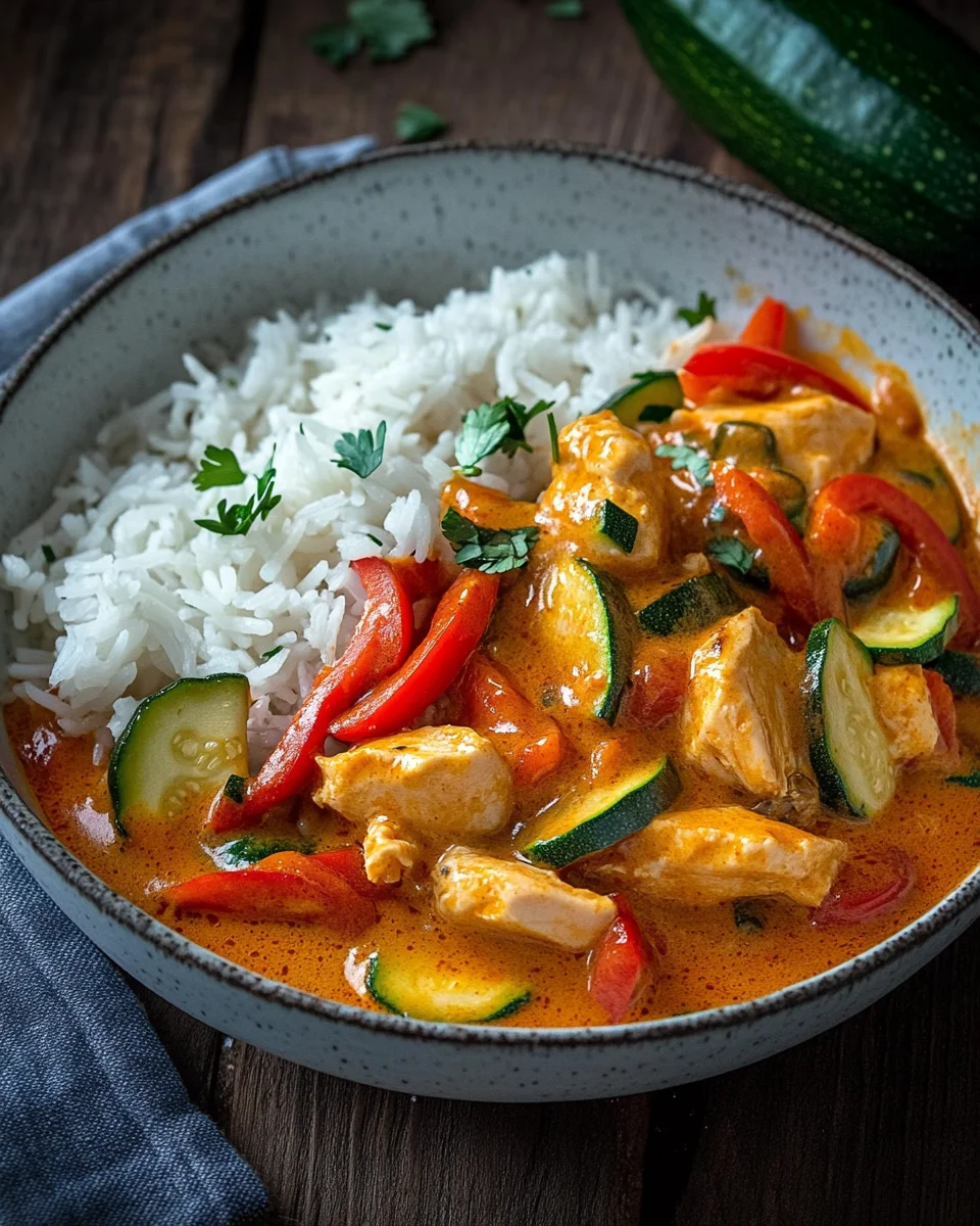 Paprika-Zucchini-Rahm-H&auml;hnchen