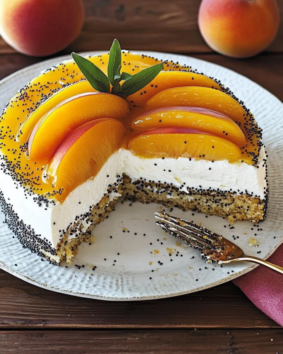 Pfirsichtorte mit Mohn