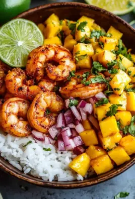 Pikante Garnelen und Mango Salsa Reisbowl 26 Pikante Garnelen und Mango Salsa Reisbowl