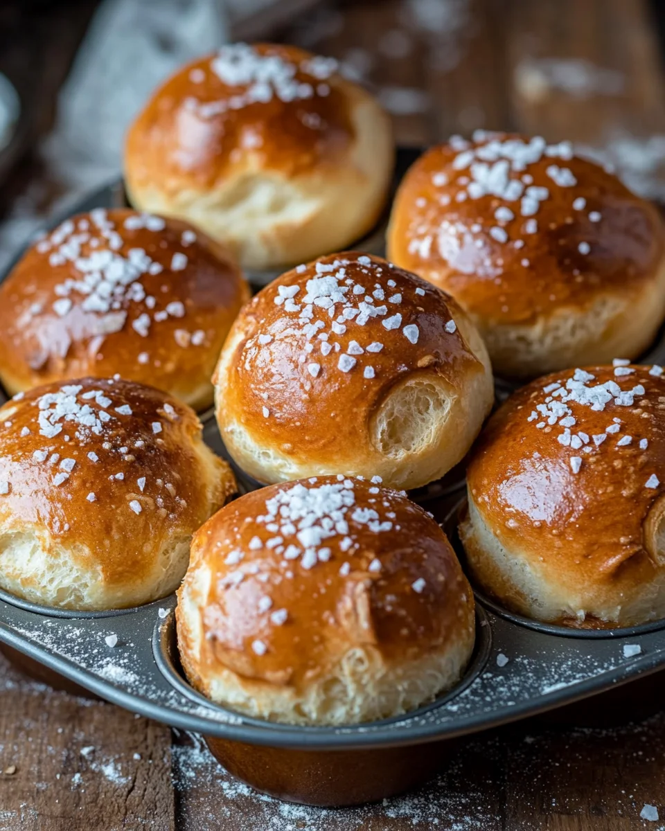 Rezept für Laugenbrötchen im Muffinsblech gebacken 19 Rezept