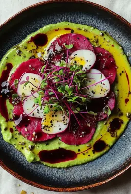 Rote Bete Carpaccio auf Avocadocreme 24 Rote Bete Carpaccio auf Avocadocreme