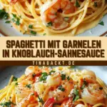 Spaghetti mit Garnelen in Knoblauch-Sahnesauce 18 Pinterest Hidden Image