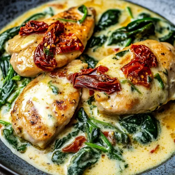 Spinat Parmesan Hähnchen