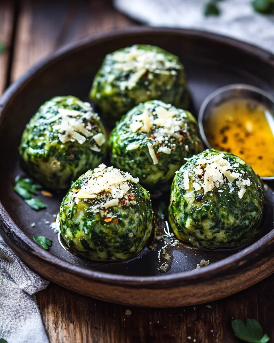 Spinatknödel mit Parmesan 20 Spinatknödel