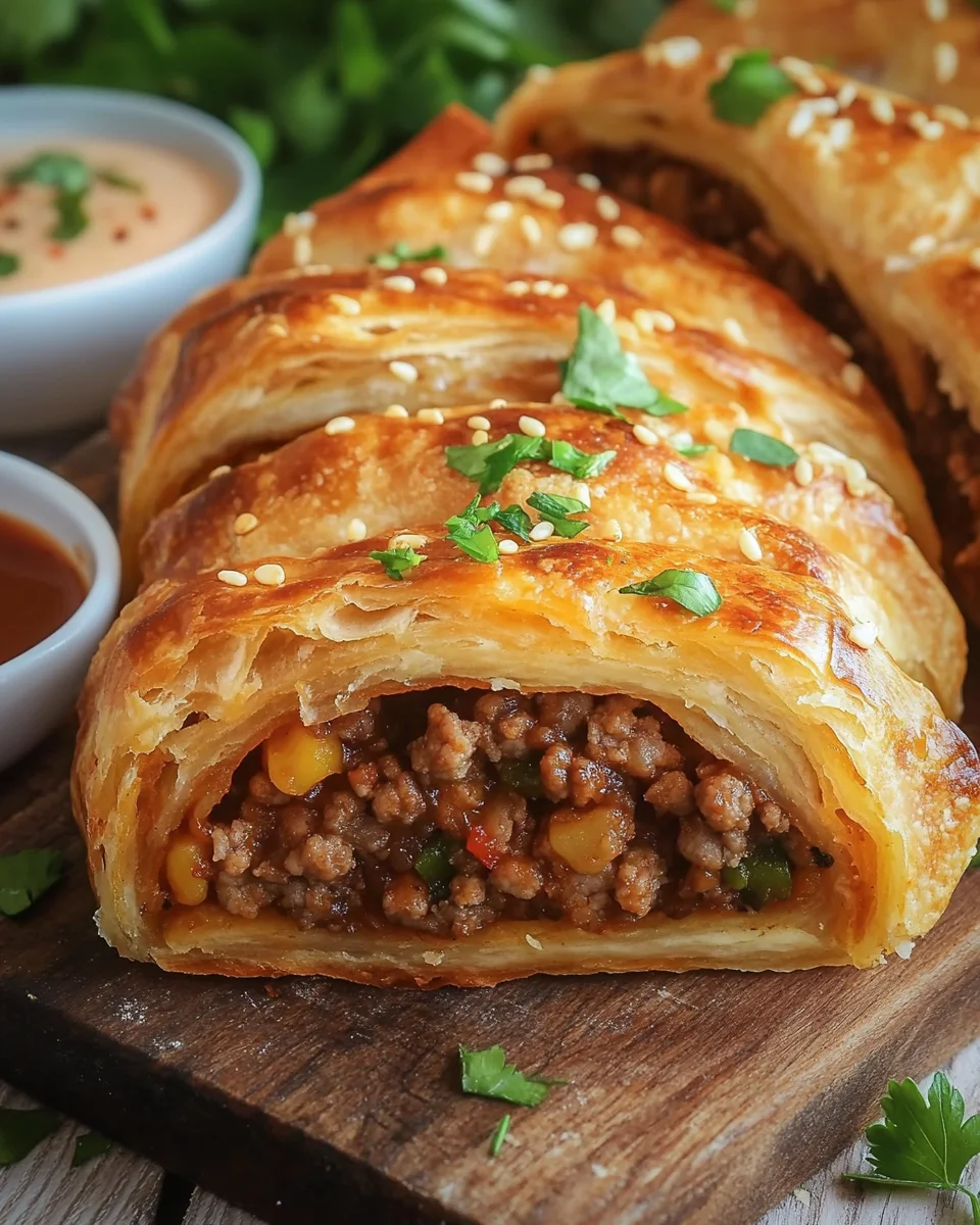 Teig eingerollt mit Hackfleisch Rezept 17 Teig