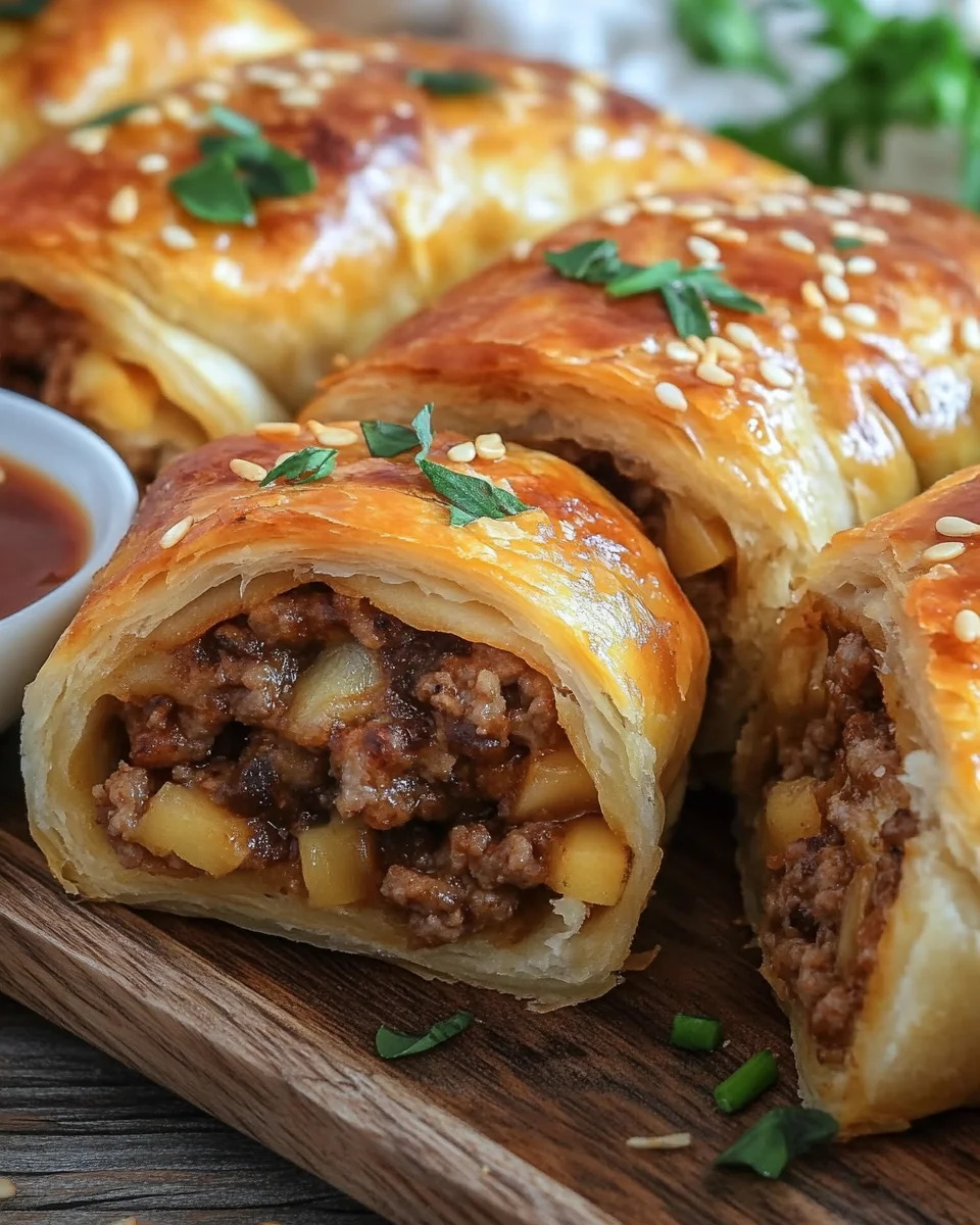 Teig eingerollt mit Hackfleisch Rezept 19 Teig eingerollt mit Hackfleisch Rezept