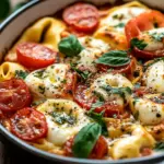Tortellini-Auflauf mit Tomaten und Mozzarella