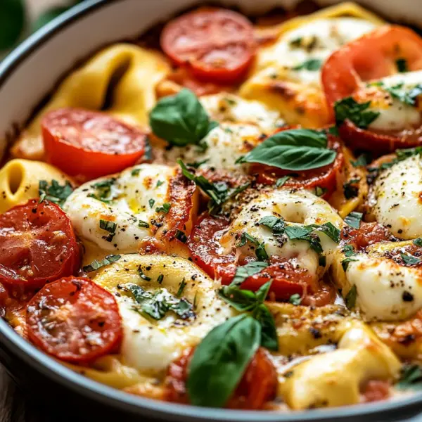 Tortellini-Auflauf mit Tomaten und Mozzarella