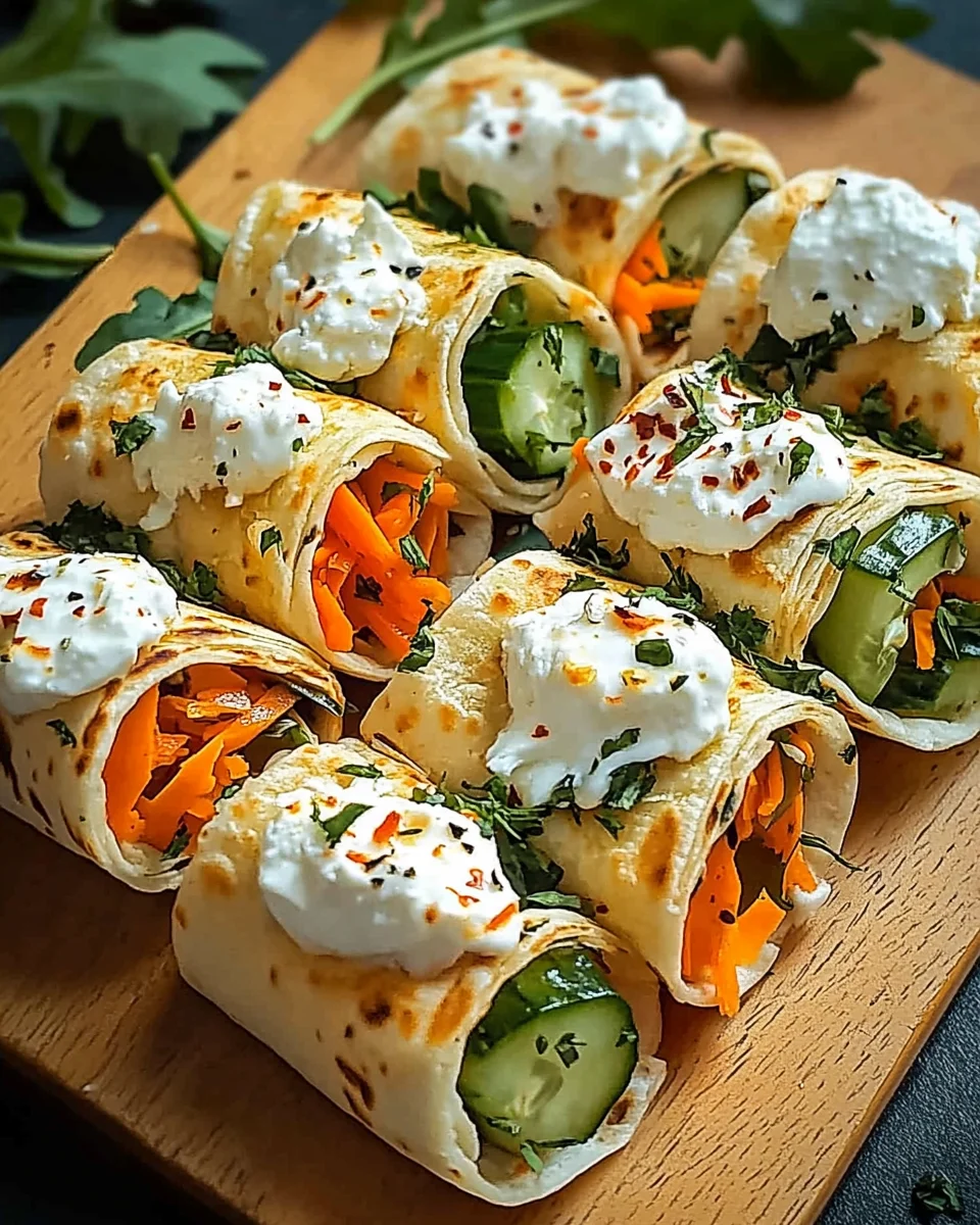 Tortilla-Rollen mit Feta