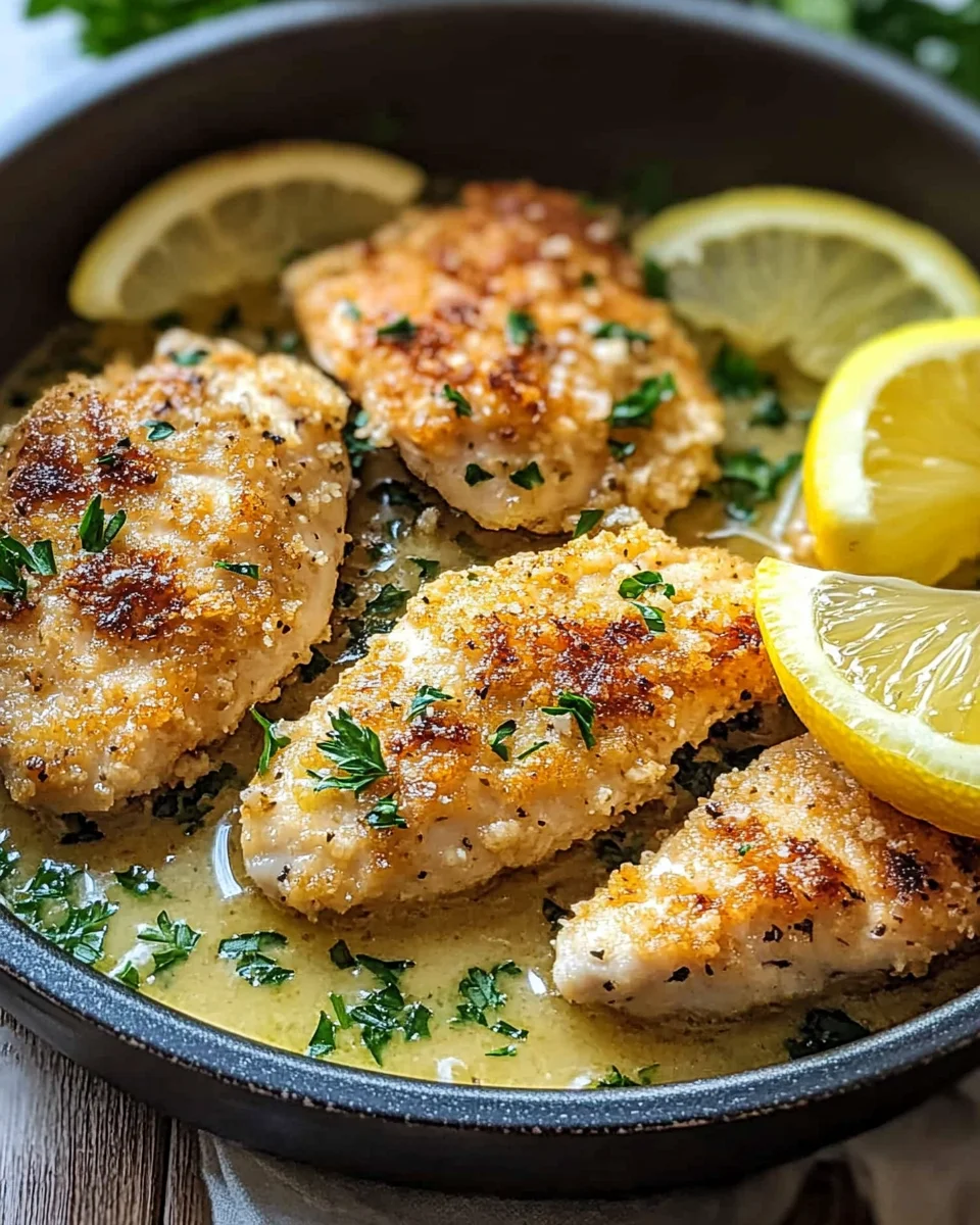 Zitronen Parmesan Pfannenhähnchen