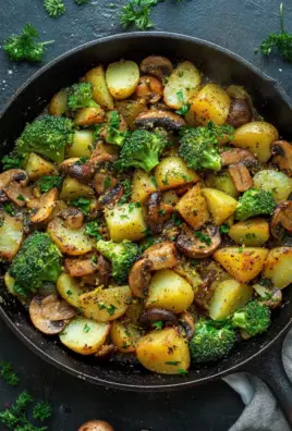 Brokkoli Kartoffel Pfanne mit Pilzen 28 Brokkoli Kartoffel Pfanne mit Pilzen