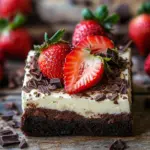 Brownie mit Mascarpone und Erdbeeren