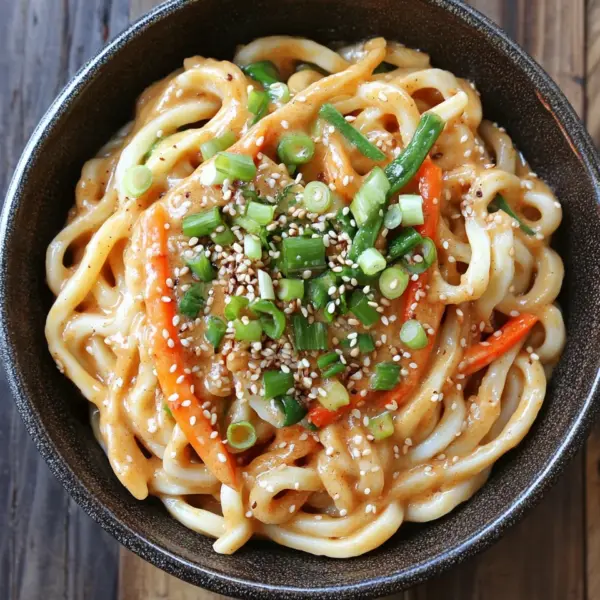 Erdnussbutter Udon Nudeln