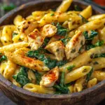 Frischk&auml;se Spinat H&auml;hnchen Pasta