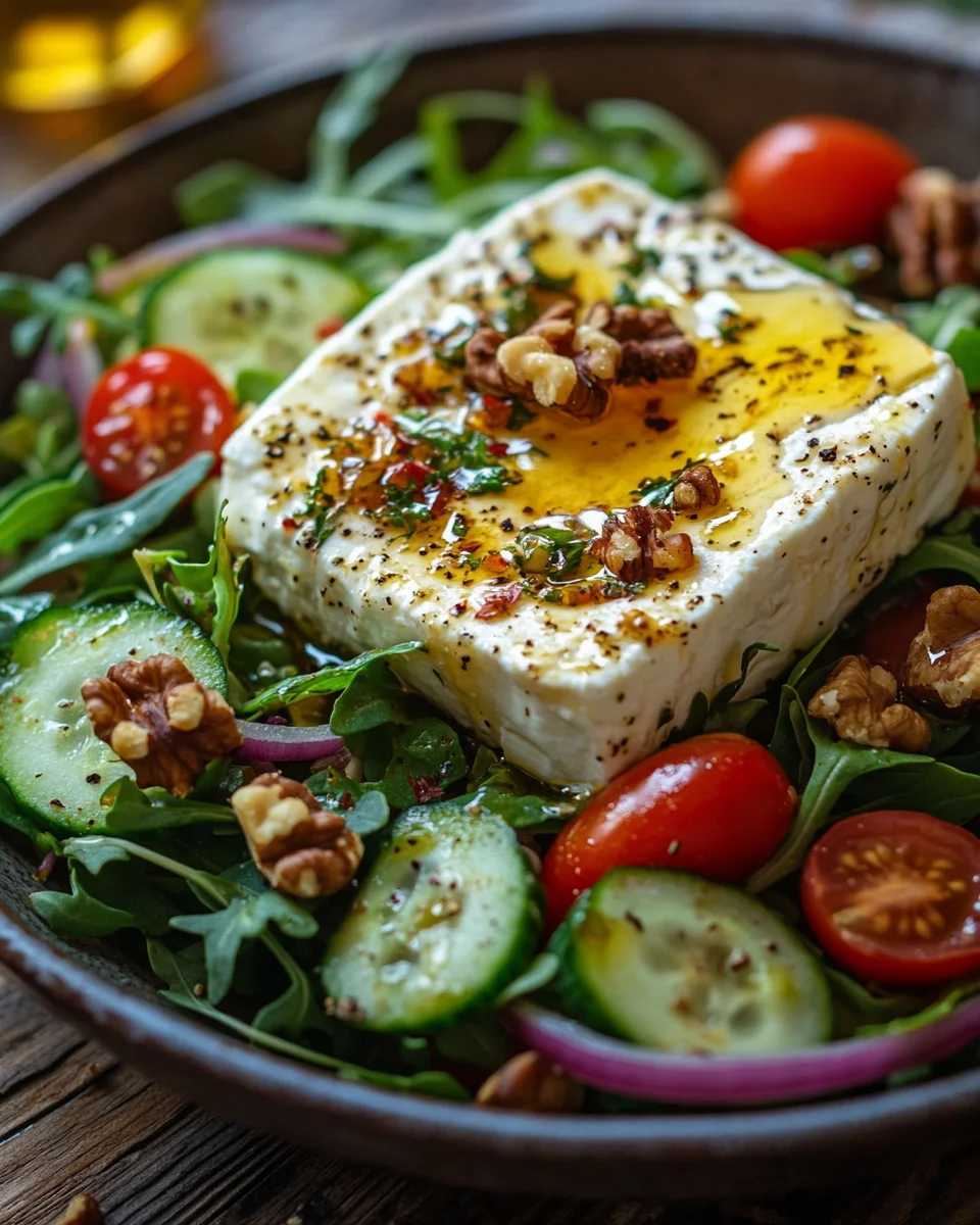 Gebackener Feta auf Gemischtem Salat 23 Gebackener